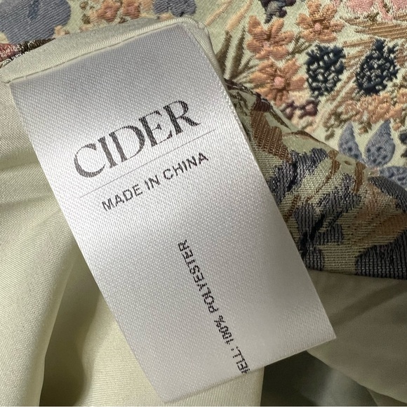 CIDER Mini Skirt Floral Jacquard Mid Waist A Line Classic Light Green Size XL - Picture 7 of 7